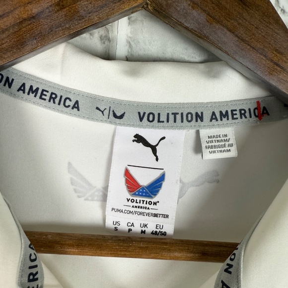 PUMA x Volition America White Performance Flag Pocket Golf Polo Mens SMALL - Picture 3 of 7